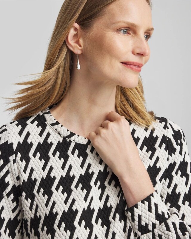 Zenergy Houndstooth Long-Sleeve Top - image 4
